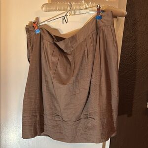 LOFT Brown Bubble Skirt with Ruched Style for Casual Occasions